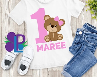 Girl's Teddy Bear Birthday | Baby Shower Shirt | Teddy Bear Gift | Kids Teddy Bear Shirt | Teddy Bear SVG | Teddy Bear PNG | Teddy Bear Tee