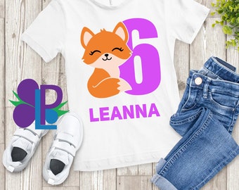 Girls Fox Birthday Shirt: Personalized Woodland Tee