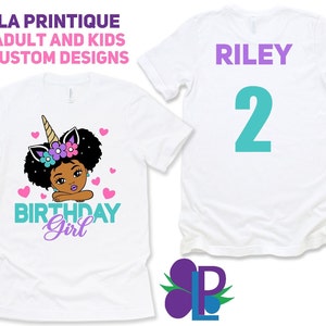 Girls Unicorn Birthday Shirt | African American Birthday Shirt | Afro Unicorn Birthday Shirt | Kids Unicorn Birthday Shirt | Unicorn Shirt