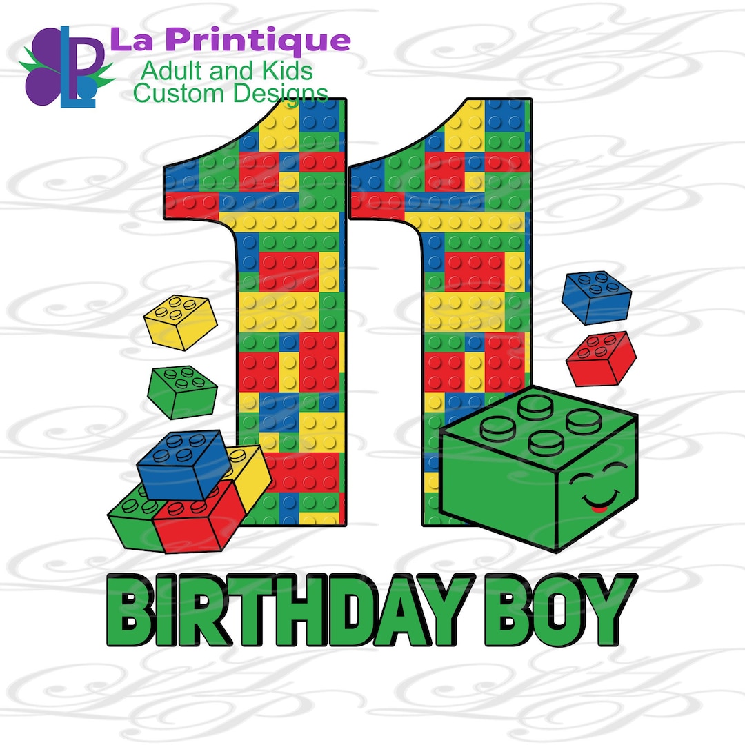 11th Birthday Boy Blocks PNG Design (digital Download) - Etsy