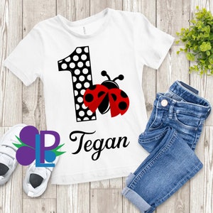 Verjaardagsshirt van het lieveheersbeestje voor meisjes | Kleine dame shirt | Lieveheersbeestje verjaardag outfit | Verjaardag lieveheersbeestje | Lieveheersbeestje-outfit | Lieveheersbeestje 1e verjaardag