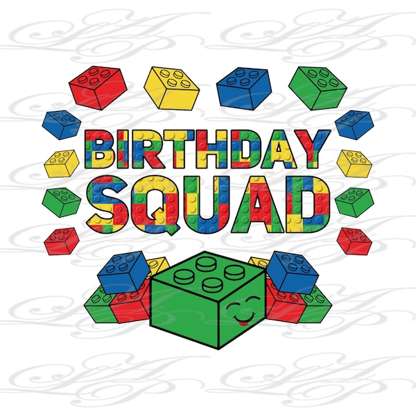 Blocks Birthday PNG Design | Colored Blocks Digital Download | Building Blocks PNG | Blocks Birthday Squad JPEG