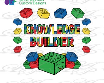 Building Blocks Birthday PNG Design: Knowledge Builder (Digital Download)