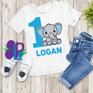 Kinderolifant verjaardagsshirt | Olifant verjaardagsfeestje | Eerste verjaardag olifant thema | Olifant verjaardagsoutfit | Verjaardagsshirt voor jongens