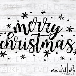 Merry Christmas SVG Merry and Bright Digital Designs Winter Holiday DIY Printable Tis the Season Designs Xmas Cut Files Silhouette Cricut image 1