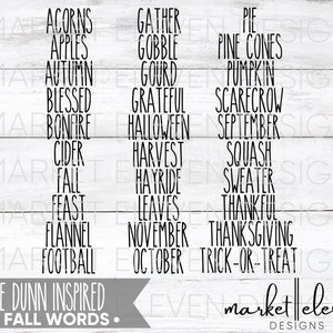 Rae Dunn Inspirierte Schnittdatei Herbst Worte SVG Dankbar Dankbar Gesegnet Digital Design Thanksgiving Dekor Instant Download Silhouette Cricut DIY