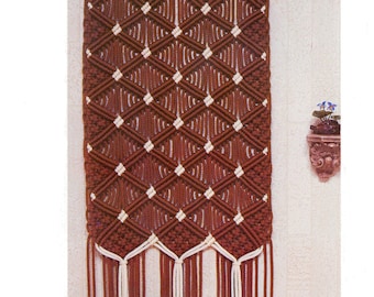 PDF Wall Hanging,  DIAMOND Design - Macrame instructions  1970's - DIY Digital Download of pattern and knot instructions
