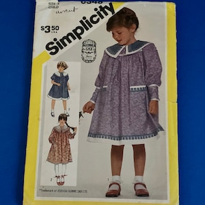 UNCUT Simplicity  6348 Child's Gunne Sax loose fitting dress sewing pattern - Size 5