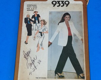 UNCUT Simplicity 9339 Juniors Skirt, Pants and unlined shirt-jacket Sewing Pattern-Size 5 and 7 - Bust 30 - 31", Waist 22 1/2 - 23 1/2"