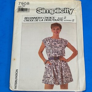 UNCUT Simplicity 7098 Misses Pull-on romper Sewing Pattern - Size 12, Bust 34", Waist 26 1/2", Hips 36"