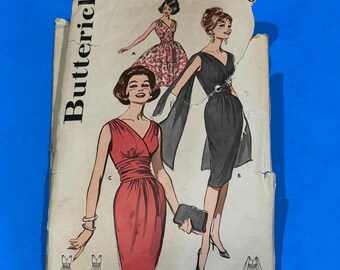 Butterick 9690 Junior After-Five Dress Sewing Pattern - Size 11, Bust 31 1/2, Waist 24 1/2" -Missing facing piece #11
