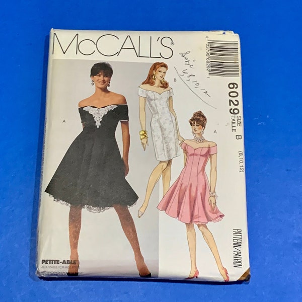 UNCUT McCalls 6029 - Misses Dresses and Petticoat Sewing Pattern - Size -8-10-12 Dress with slim skirt or flared skirt