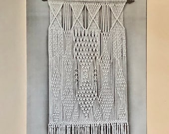PDF Wall Hanging,  Window Shade, Curtain Square Knots - Macrame instructions  1970's - DIY Digital Download of pattern and knot instructions