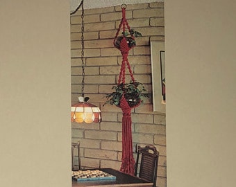 PDF -Fireworks - Macrame double plant hanger 1970's Instructions -Holds 2 plants - DIY Digital Download of pattern and knot instructions