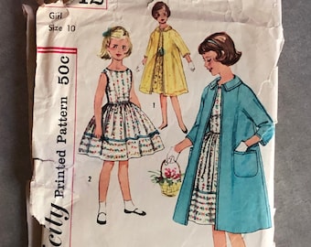 Patrón de costura Simplicity 2942 Vestido y abrigo para niña - vestido sin mangas - Talla 7 y talla 10 - Cortar y completar