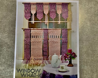 PDF Instant Download Window What Knot Cafe Curtain  Macrame instructions  1970's - DIY Digital Download of pattern and knot instructions