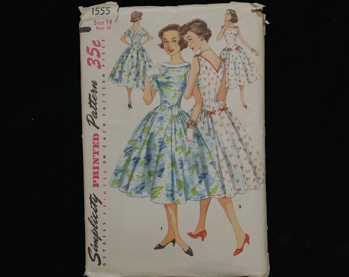 Simplicity Teenage One-piece Dress Sewing Pattern - 1555 - Party Dress ...