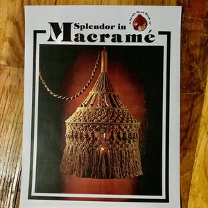 PDF Instant Download Splendor in  Macrame-14 macrame project patterns / instructions including lamp, plant hangers, wall hangings