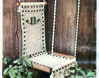 PDF Macrame Chair Swing  instructions  1970's Boho - unique - DIY Digital Download of pattern and knot instructions