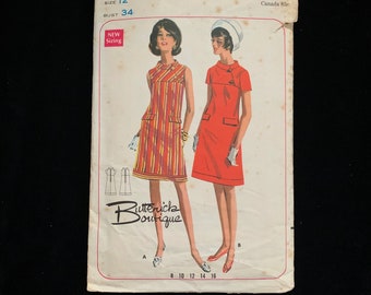 Original Vintage 1960s Butterick Jacket /& Shift Dress Pattern 5414 Size 22-12 Bust 45 Factory Folded Complete w Instructions