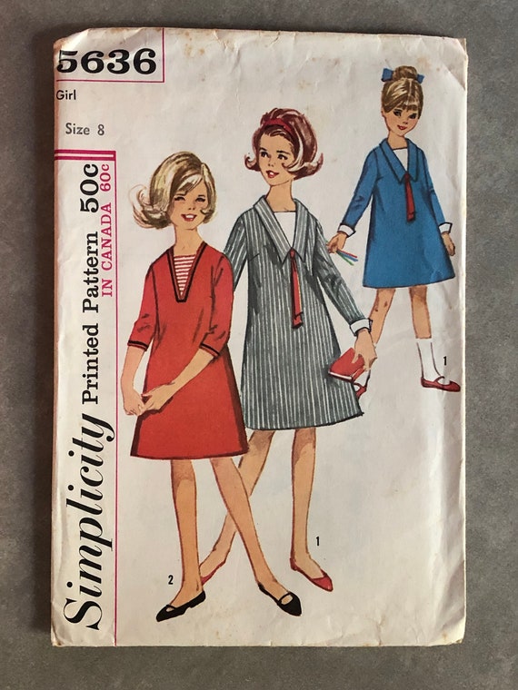 Simplicity 5636 Sewing Pattern Girls One Piece Dress Etsy Simplicity 5636 Sewing Pattern Girls One Piece Dress Etsy