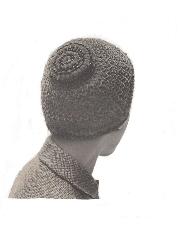 Vintage Crochet Beaded Beanie Women main image 2