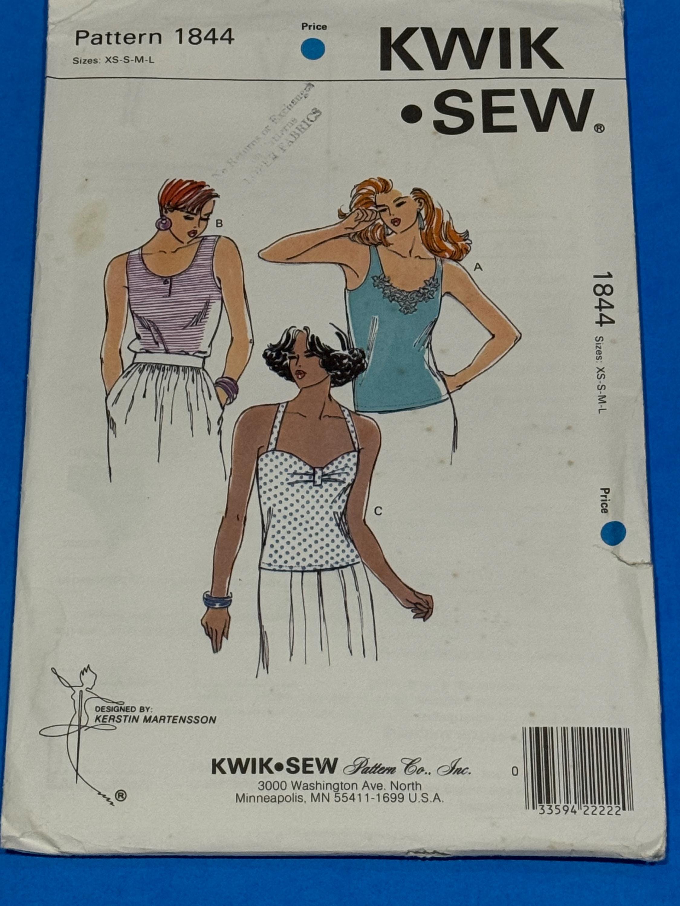 UNCUT Kwik Sew 1844 Misses' Sleeveless Tops - Designed for Stretch