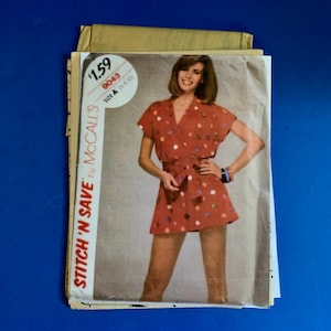 UNCUT McCall es 9043- Stitch &#39;N Save Misses Jumpsuit und Schärpe Schnittmuster = Größe 16, Büste 38&quot; - Fehlender Umschlag