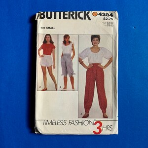 UNCUT Butterick 4284 Misses Pants, Knickers, Shorts and Sash Sewing Pattern - Size - Small Waist 24-25&quot; (8-10)