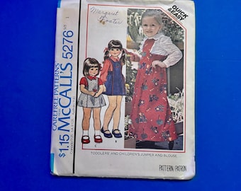 McCall's 5276 Toddlers Jumper and Blouse Sewing Pattern - Size 1 - Cut and Complete