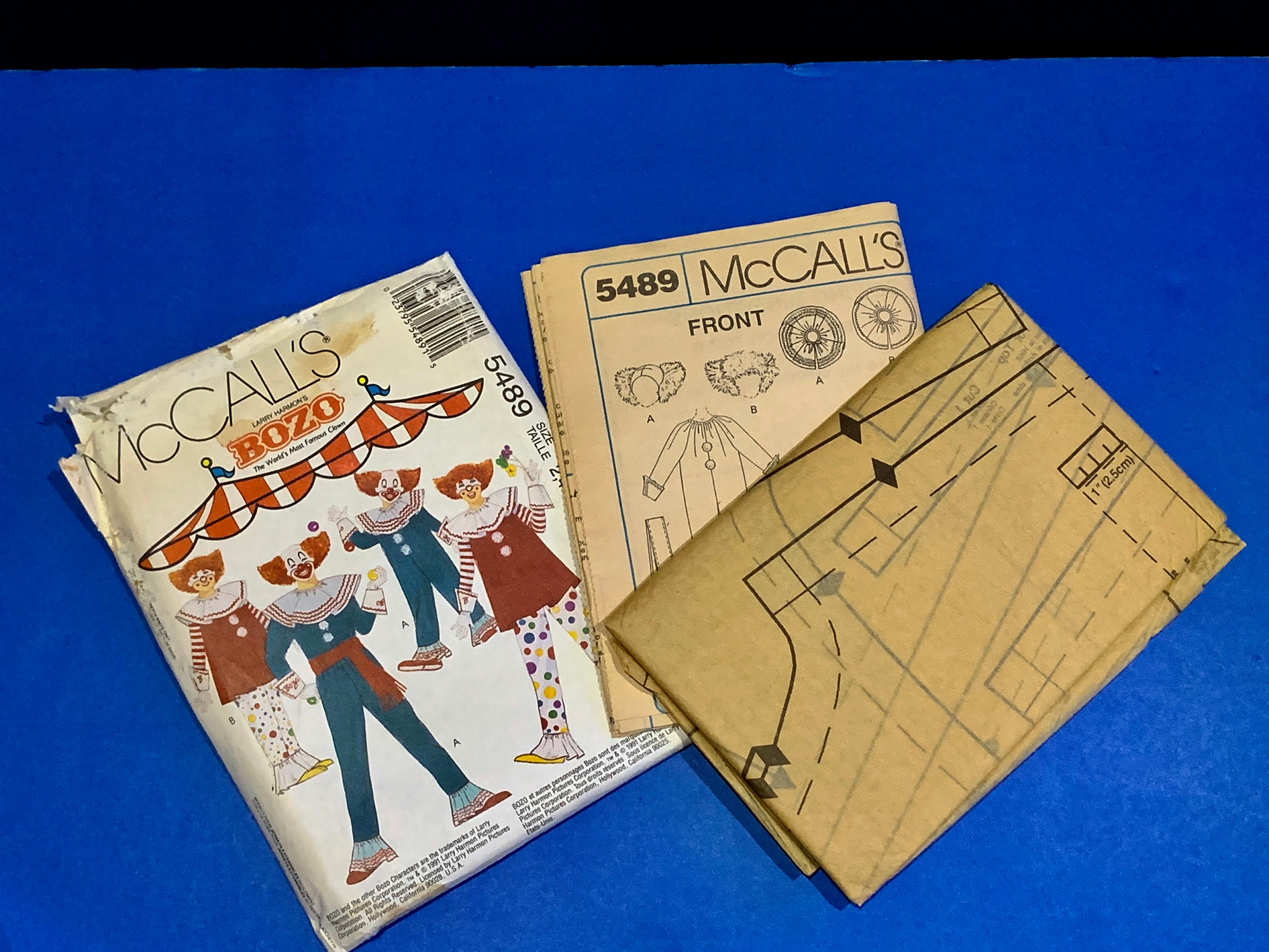 UNCUT Mccall's 5489 Bozo the Clown Costumes Sewing Pattern Size 2-4. 4-6, 6, 8, S 32 1/2 34, M 36-38, L 40-42 - Etsy UNCUT Mccall's 5489 Bozo the Clown Costumes Sewing Pattern Size 2-4. 4-6, 6, 8, S 32 1/2 34, M 36-38, L 40-42 - Etsy