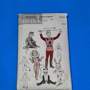 Vintage Butterick 6756 Animal Costumes, Space Suit Sewing Pattern  - Size  2-4 - Breast 22&quot; - complete