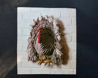 PDF Macrame Turkey Wall Decor, Gobbler, Thanksgiving  - Macrame instructions  1970's - DIY Digital Download of pattern and knot instructions