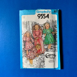 Simplicity 9354 Cinderella Child's Ruffled Skirt Dress in 2 lengths sewing pattern  - Size 6, Breast 25 - Complete