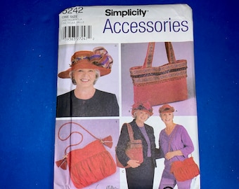 UNCUT Simplicity 5242 Hats and Bags Accessories Sewing Pattern
