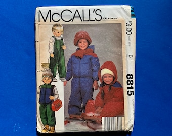 UNCUT McCall's 8815 Child's Jacket or Vest and Overalls sewing pattern-  Size 4, Chest 23