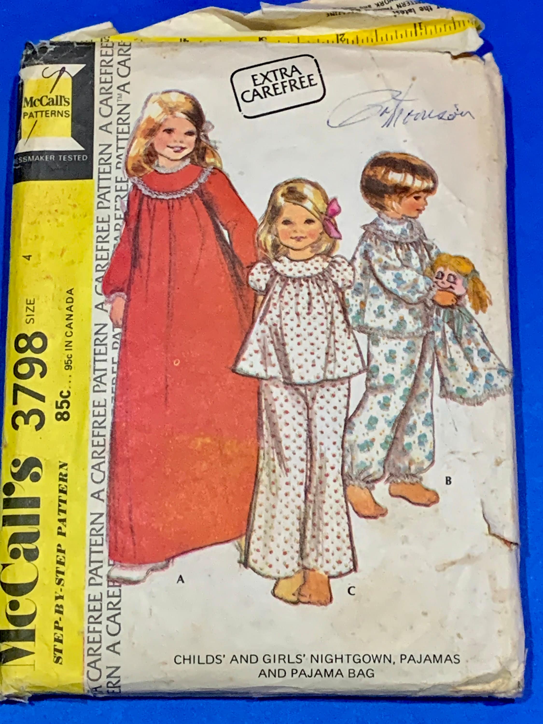 Pattern 9941 Doll & Model Making Breast 20 Two lengths and nightgown sewing pattern ...