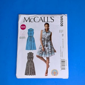 UNCUT McCall&#39;s 6506 Misses Fitted Bodice, pleated skirt dress with pockets Sewing Pattern - Size -8-10-12-14-16