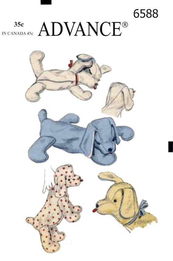 Stuffed Animal Stuffed Floppy Dog Toy Pajama case Fabric material Pattern #6588