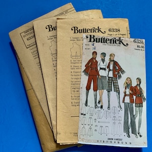 UNCUT Butterick 6338 Misses Jacket, Tunic, Skirt, Pants, Knickers, Shorts, Belt, Dickey, Scarf & Cap Sewing Pattern - Size 16-missing env.