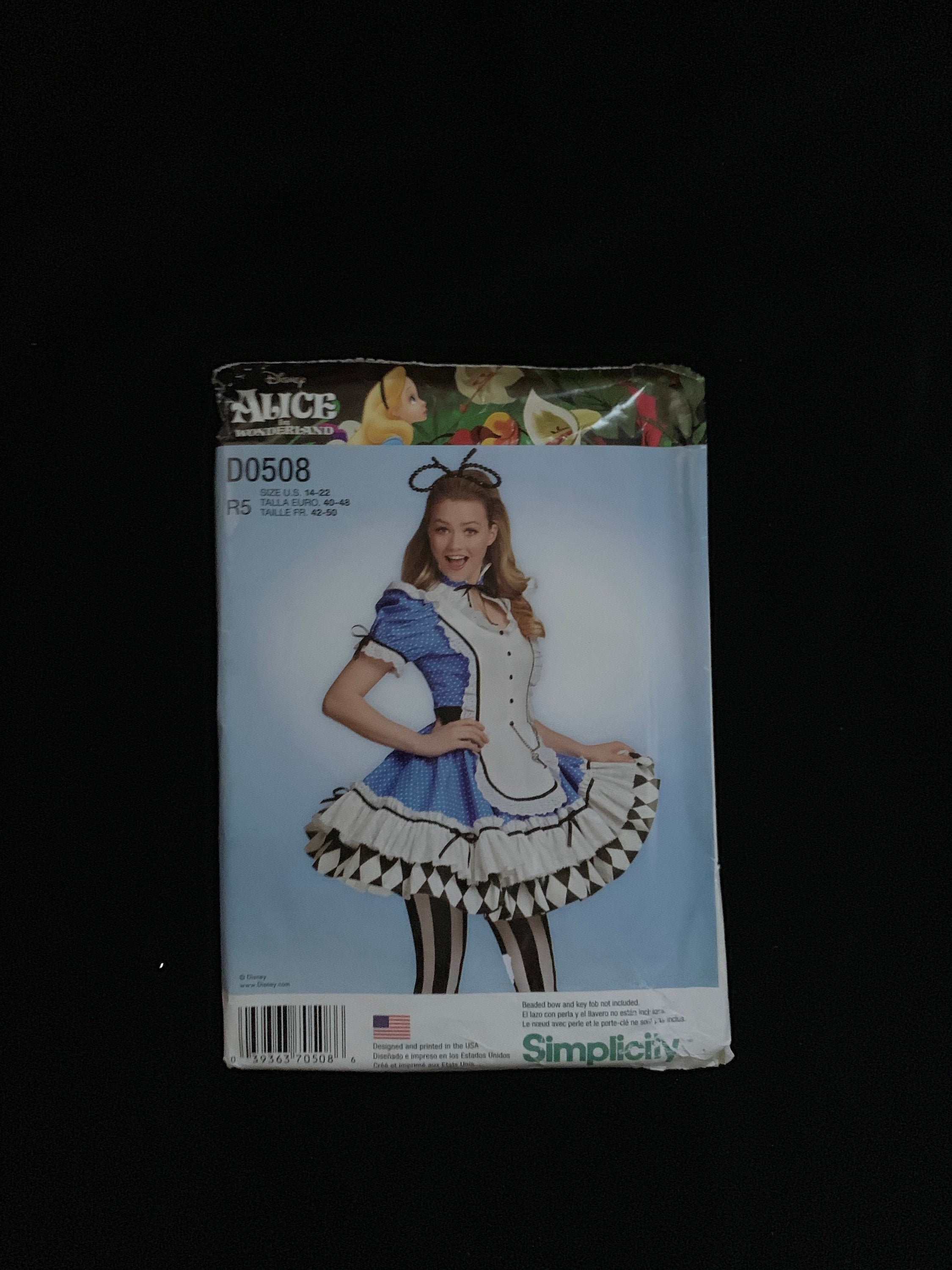 Simplicity 8234 Disney  Alice in Wonderland sewing pattern c.2016 Alice costume UNCUT