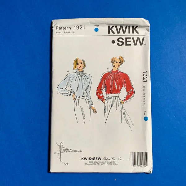 UNCUT Kwik Sew 1921 Misses blouses met raglanmouwen voor Lichtgewicht geweven stoffen - Naaipatroon - Maat XS-S-M-XL