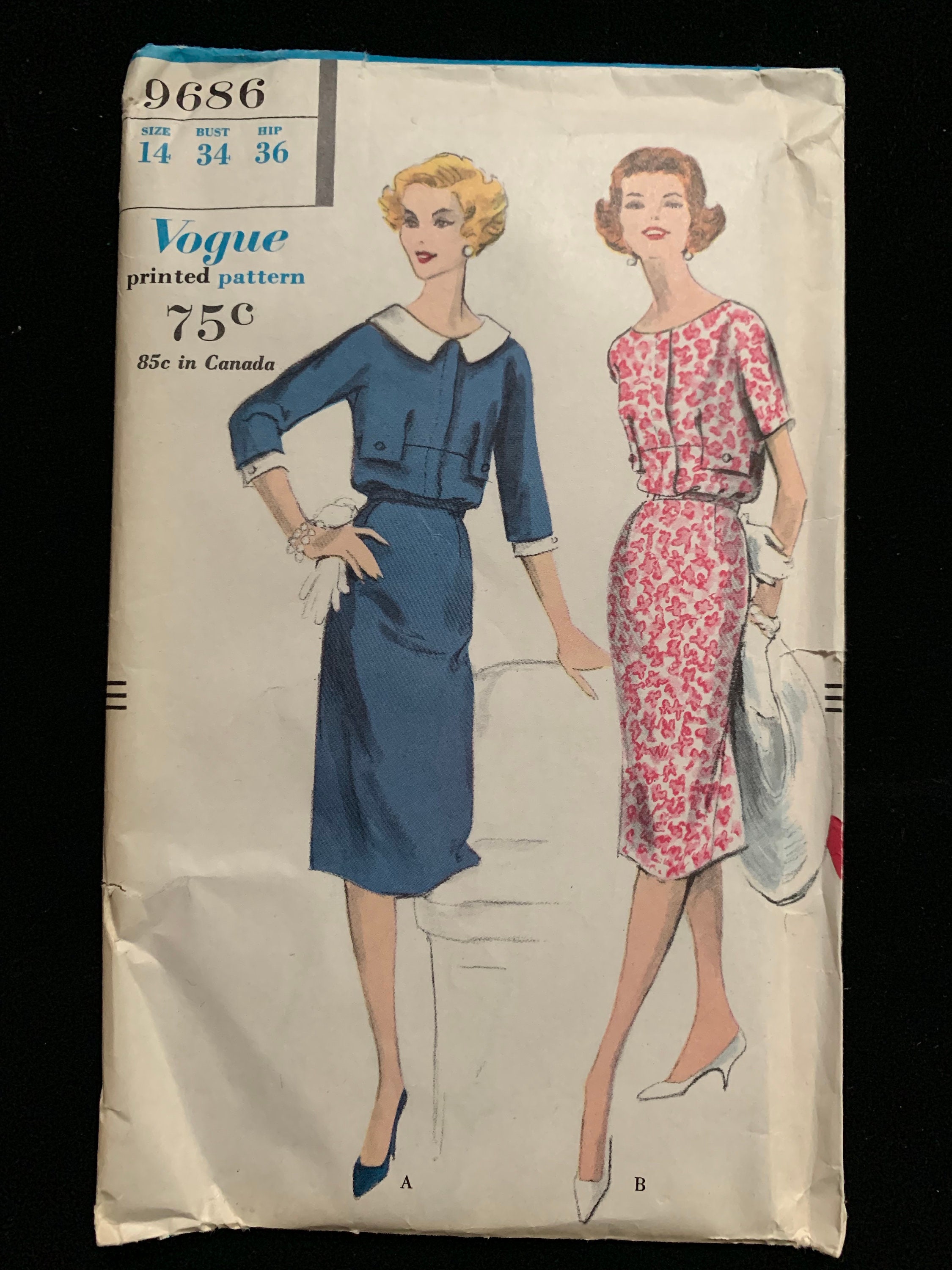最旬ダウン 1959 Vogue Misses' Sewing Skirt Slim With Dress Piece One 果物