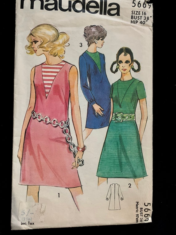 UNCUT Maudella 5669 -misses Sleeveless, Short or Long Sleeved Versatile  Dress - Unprinted Sewing Pattern - Size 16, Bust 38", Hip 40" - Etsy