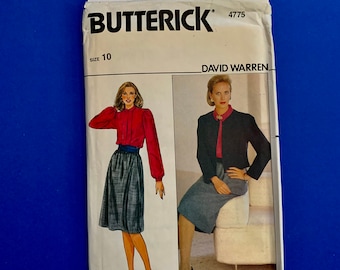 UNCUT Butterick 4775 Misses Jacket and Dress Sewing pattern by David Warren  Size 10 - Bust 32 1/2"