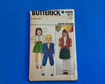 UNCUT Butterick 4509 Child's Jacket, Blouse, Skirt & Knickers Sewing Pattern - Ruth Scharf - Size 3-6x, Breast 22 - 25 1/2"