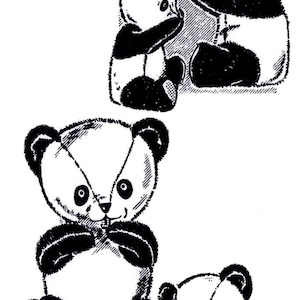 PDF Stuffed Animal Sewing Pattern - Panda Bear Vintage Child's Toy ...