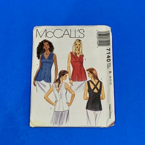 UNCUT McCall&#39;s 7140 Misses Tops - 2 stijlen / variaties Naaipatroon - Maat -8-10-12, Buste 31 1/2 - 34&quot;