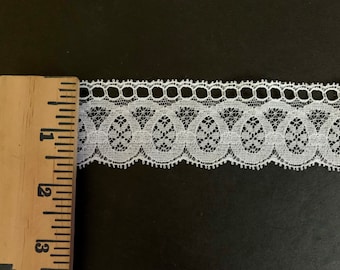 Vintage 1 5/8 inch White lace trim - by the yard