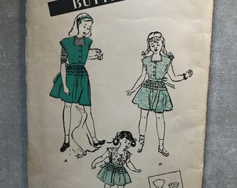 Butterick 3793 Sewing Pattern Girls' One piece Frock with Tucked skirt- Girls' dress - - Size 8 - Cut and complete